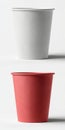 Two Paper Cup Set Studio Shot on Plain White Backdrop for Product Presentations and Advertising Use Royalty Free Stock Photo