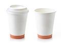 Two paper take away coffee cups