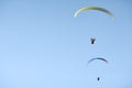 Two paragliders in blue sky in Oludeniz, Turkey