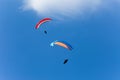 Two paragliders in the sky Royalty Free Stock Photo