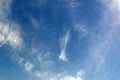 Two parallel clouds blue sky sun top . Royalty Free Stock Photo
