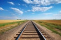 two parallel railway tracks disappearing into the horizon