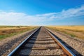 two parallel railway tracks extending into the distance