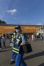 Two paramedics on duty in the fan zone at the Euro 2020