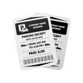 Two Parking Receipt. Check from parking meter. Price for car stay or entrance and exit ticket from vehicle stand Royalty Free Stock Photo