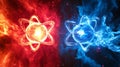A two-part perspective displaying quantum mechanics, contrasting the visualizations of particles and energy waves in a