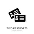 two passports icon in trendy design style. two passports icon isolated on white background. two passports vector icon simple and Royalty Free Stock Photo