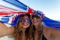 Two patriotic women celebrate Australia Day Royalty Free Stock Photo