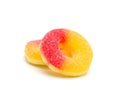 Peach Gummies on a White Background Royalty Free Stock Photo