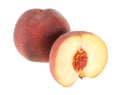 Two peaches isolated Royalty Free Stock Photo