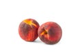 Two peaches isolated on white background Royalty Free Stock Photo