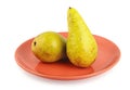 Two Pears on Plate Royalty Free Stock Photo