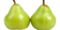 Two pears are side by side on a white background, AI Royalty Free Stock Photo