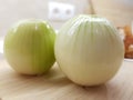 Two peeled onions