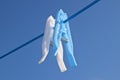 Two pegs on washing line Royalty Free Stock Photo