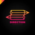 Two pencil 3d isometric arrow direction logo or symbol