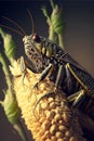 voracious locust eats corn