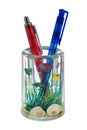 Two pens in container (like a aquarium) Royalty Free Stock Photo