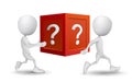 Two people carried the question box Royalty Free Stock Photo