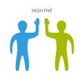 Two people and a friendly high five.