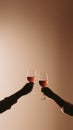 Two people holding wine glasses in their hands, AI Royalty Free Stock Photo