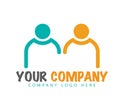 Two People logo linked. People team logo vector Royalty Free Stock Photo