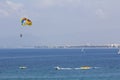 Two people parasailing in the sea at summer Royalty Free Stock Photo