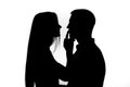 Two people silhouette Royalty Free Stock Photo