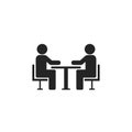 Two people at the table icon. Icon Conference. Vector