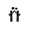 Two people talk, give me five icon. Simple glyph, flat vector of People talk icons for UI and UX, website or mobile application