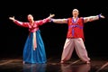 Two performers of Busan Korean traditional dance