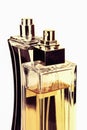 Two perfume bottles isolated on white Royalty Free Stock Photo