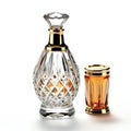 Two perfume bottles isolated on white background Royalty Free Stock Photo