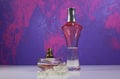 Two perfumes with white pearls Royalty Free Stock Photo