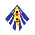 Two-Person Crew in Rowing Canoe Logo