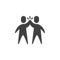 Two person giving high five to each other vector icon