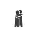 Two person hugging each other vector icon