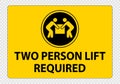 Two person lift required Symbol Sign Isolate on transparent Background,Vector Illustration Royalty Free Stock Photo