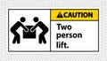 Two person lift Symbol Sign Isolate on transparent Background,Vector Illustration Royalty Free Stock Photo