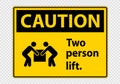 Two person lift Symbol Sign Isolate on transparent Background,Vector Illustration Royalty Free Stock Photo