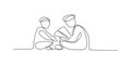 Two person reciting quran continuous line drawing Royalty Free Stock Photo