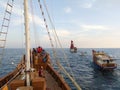 Phinisi ships sailing in South Sulawesi