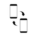 Two phone transferring data to each other.