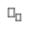 Two photo frames outline icon