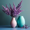 3d Render Of Lavender Arrangement In Teal And Pink Royalty Free Stock Photo