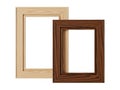 Two picture frames isolated on white background Royalty Free Stock Photo