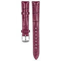 Two-piece narrow burgundy leather strap for watches