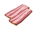 Two pieces of bacon. Vector illustration. Royalty Free Stock Photo