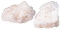 Two pieces of Baryte (barite) mineral stone