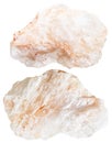 Two pieces of Belomorite (moonstone) rock Royalty Free Stock Photo